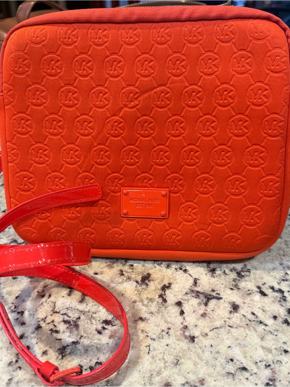 PRICE DROP!! Y2K Era Michael Kors Bright Orange Embossed MK Crossbody Bag